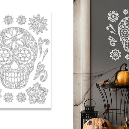 Halloween Wanddecoratie Sticker Schedel - Partywinkel - 8434077268674