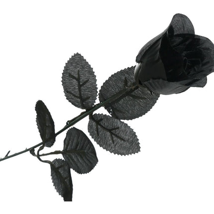 Halloween Zwarte Roos 42cm van Fiestas Guirca koop je bij Partywinkel