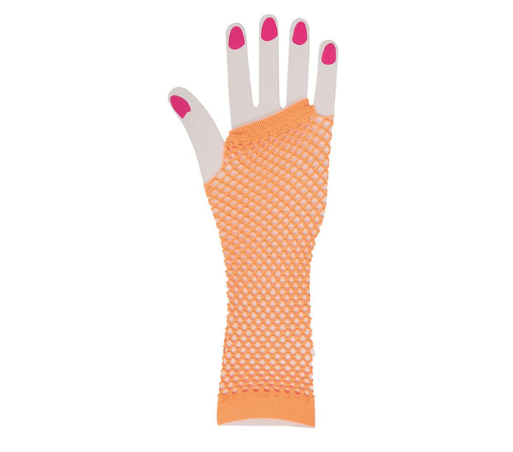 Handschoen Visnet Neon Oranje van Fiestas Guirca koop je bij Partywinkel
