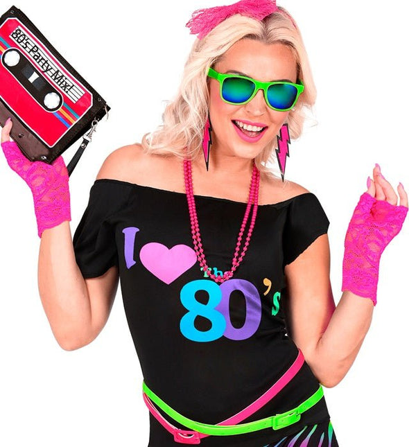 Handschoenen Neon Roze Kant van Widmann koop je bij Partywinkel