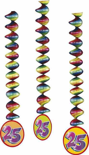 Hangdecoratie 25 Jaar Versiering 75cm 3st van Haza Witbaard koop je bij Partywinkel