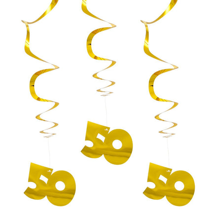 Hangdecoratie 50 Jaar Goud 3st van Folat koop je bij Partywinkel