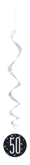 Hangdecoratie 50 Jaar Zwart 81cm 6st van Unique koop je bij Partywinkel