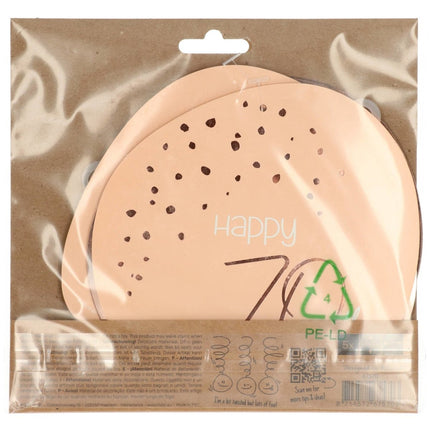 Hangdecoratie 70 Jaar Rose Goud 75cm 5st van Folat koop je bij Partywinkel