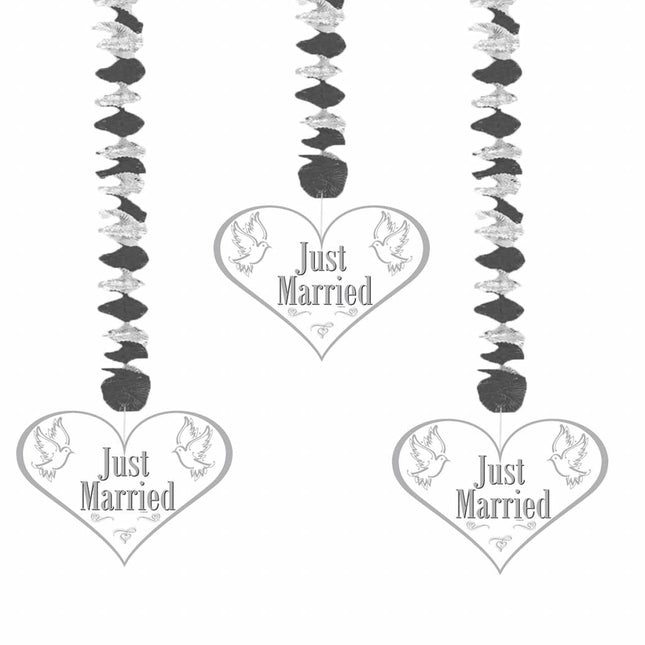 Hangdecoratie Just Married 75cm 3st - Partywinkel - 8714572210669