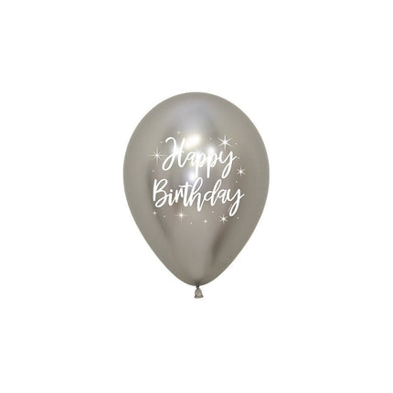 Happy Birthday Ballonnen Gekleurd Metallic 12cm 50st van Sempertex koop je bij Partywinkel