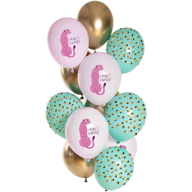 Happy Birthday Ballonnen Panter 33cm 12st van Folat koop je bij Partywinkel