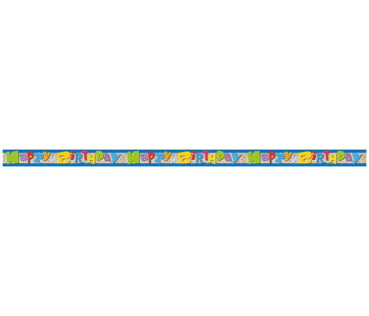 Happy Birthday Banner 3,65m van Unique koop je bij Partywinkel