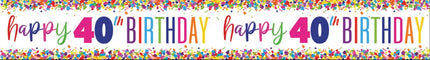 Happy Birthday Banner 40 Jaar 2,74m van Unique koop je bij Partywinkel