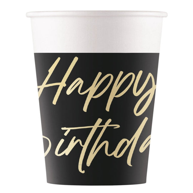 Happy Birthday Beker 200ml 8st van Procos koop je bij Partywinkel