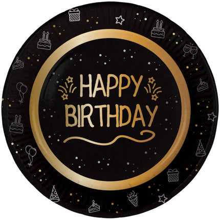 Happy Birthday Borden Papier 23cm 8st van Folat koop je bij Partywinkel