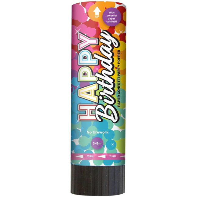 Happy Birthday Confetti Kanonnen 15cm 3st van Folat koop je bij Partywinkel