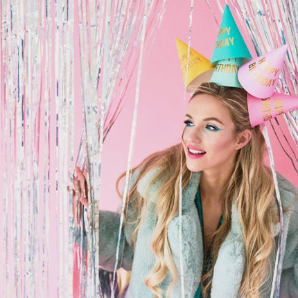 Happy Birthday Feesthoedjes 16cm 6st van Partydeco koop je bij Partywinkel