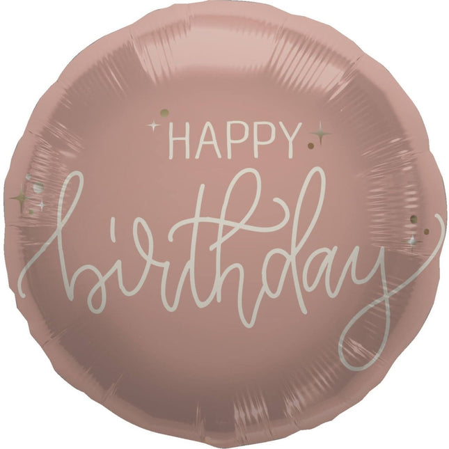 Happy Birthday Helium Ballon Roze Leeg 45cm van Folat koop je bij Partywinkel