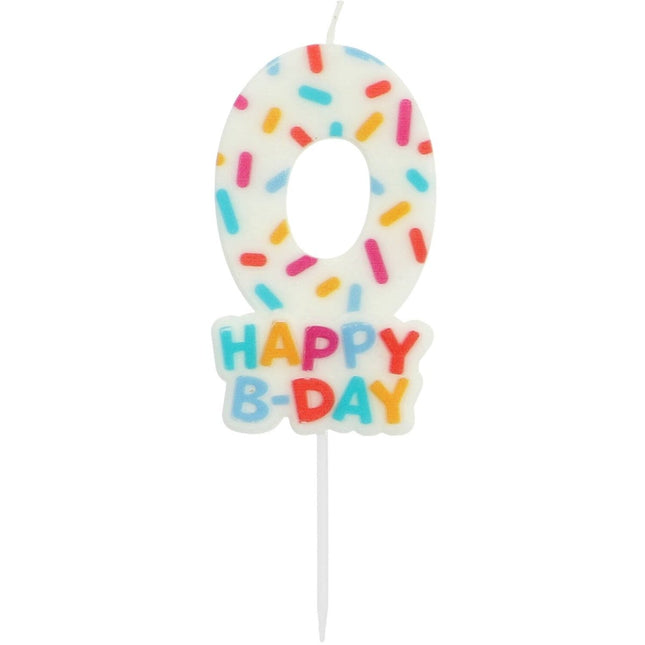 Happy Birthday Kaars 0 Jaar 7cm van Folat koop je bij Partywinkel