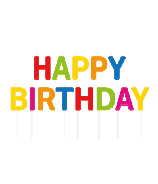 Happy Birthday Kaarsen Gekleurd 2,5cm van Paper Dreams koop je bij Partywinkel
