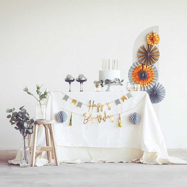 Happy Birthday Letterslinger Golden Dawn 1,5m van Folat koop je bij Partywinkel