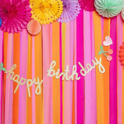 Happy Birthday Letterslinger Goud Met Lint 2m van Partydeco koop je bij Partywinkel