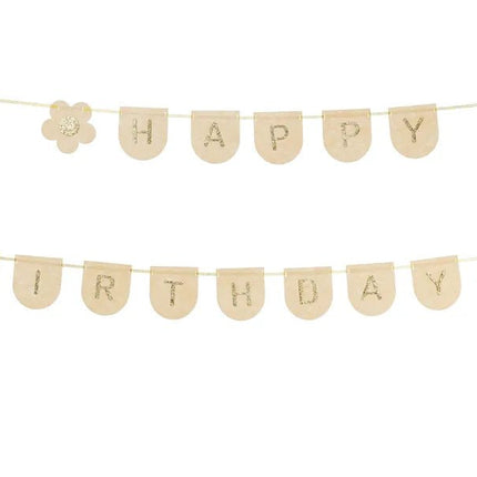 Happy Birthday Letterslinger Goud Roze 3m van Partydeco koop je bij Partywinkel