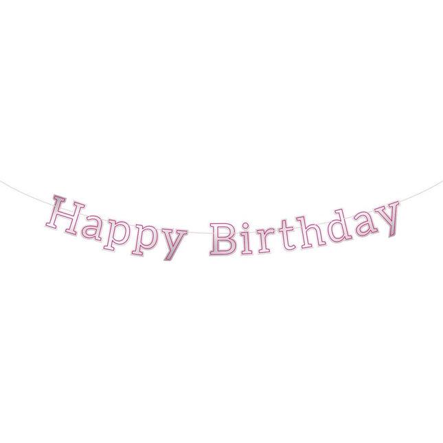 Happy Birthday Letterslinger Roze 3m van Folat koop je bij Partywinkel