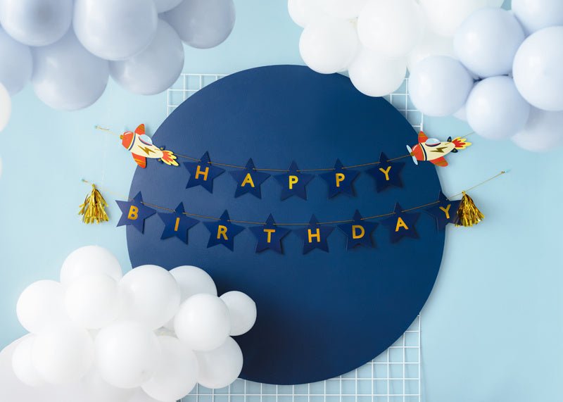 Happy Birthday Letterslinger Space 3m van Partydeco koop je bij Partywinkel