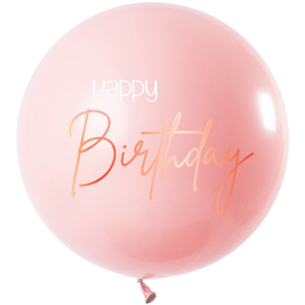 Happy Birthday Reuze Ballon Roze XL 80cm van Folat koop je bij Partywinkel