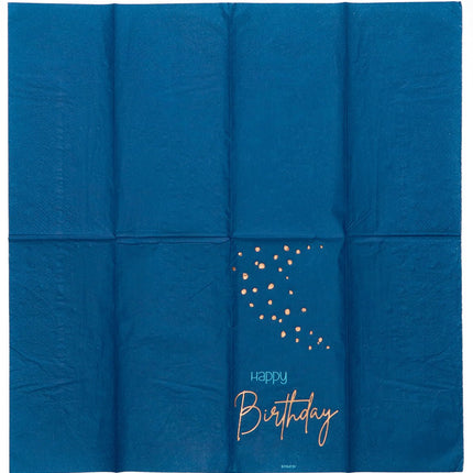 Happy Birthday Servetten Blauw 33cm 10st van Folat koop je bij Partywinkel