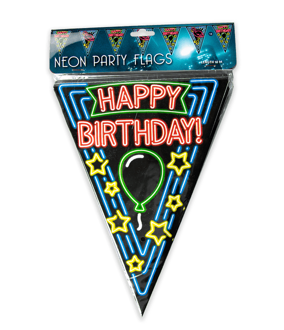 Happy Birthday Slingers Neon 10m van Paper Dreams koop je bij Partywinkel
