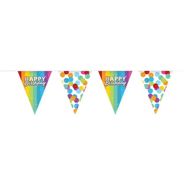 Happy Birthday Slingers Regenboog Confetti Katoen 6m van Folat koop je bij Partywinkel
