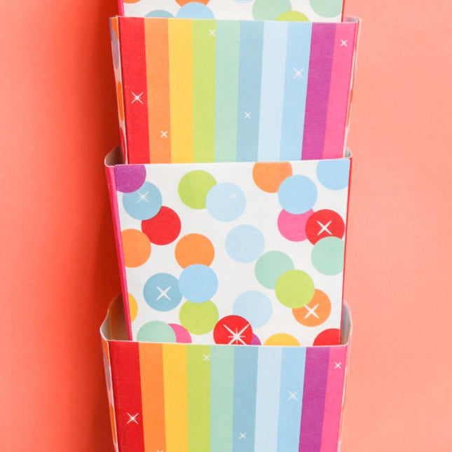 Happy Birthday Snoepbakjes Regenboog Confetti 5st van Folat koop je bij Partywinkel