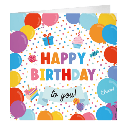 Happy Birthday Wenskaart 23cm - Partywinkel - 8716764239496