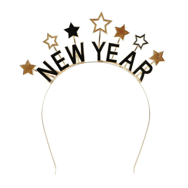 Happy New Year Haarband Sterren van Boland koop je bij Partywinkel