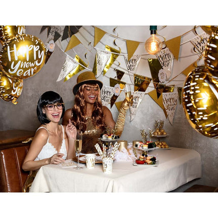 Happy New Year Helium Ballon Leeg 45cm van Boland koop je bij Partywinkel