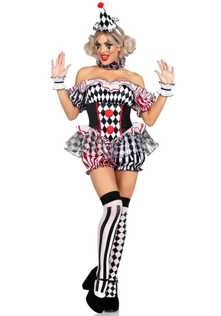 Harlekijn Kostuum Dames Bodysuit Leg Avenue - Partywinkel - 714718572208