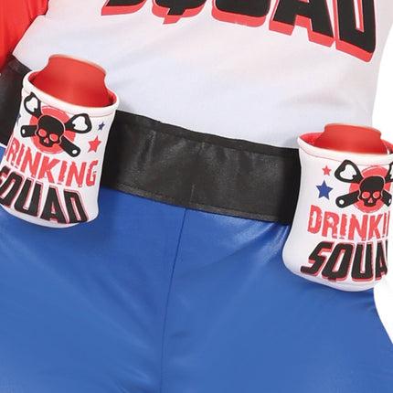 Harley Quinn Kostuum Rood Blauw Dames - Partywinkel - 8434077860205