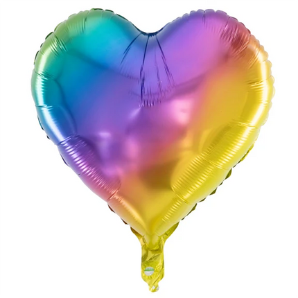 Hart Helium Ballon Regenboog Leeg 45cm van VDV Benefit koop je bij Partywinkel