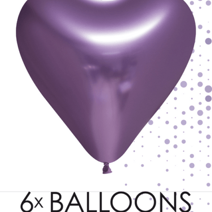Hartjes Ballonnen Paars 30cm 6st van WeFiesta koop je bij Partywinkel