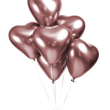 Hartjes Ballonnen Rose Goud 30cm 6st van WeFiesta koop je bij Partywinkel