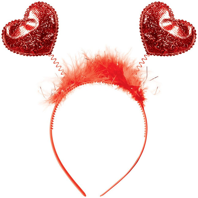 Hartjes Haarband Rood - Partywinkel - 8434077230183