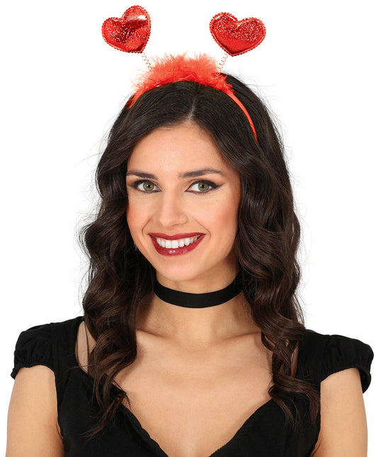 Hartjes Haarband Rood - Partywinkel - 8434077230183