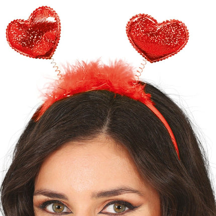Hartjes Haarband Rood - Partywinkel - 8434077230183
