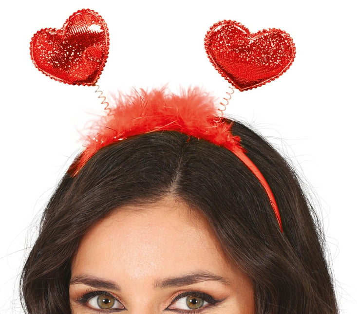 Hartjes Haarband Rood - Partywinkel - 8434077230183
