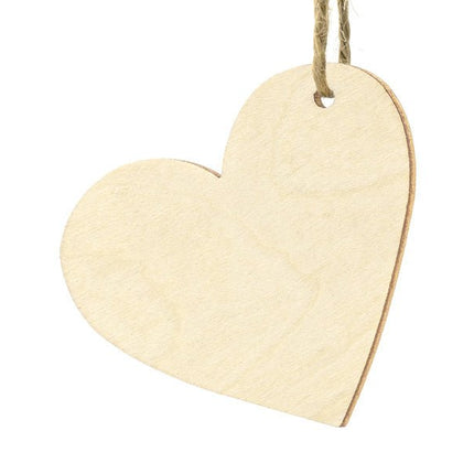 Hartjes Hangers Hout 6cm 10st van Partydeco koop je bij Partywinkel