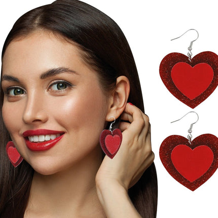 Hartjes Oorbellen 5cm van Fiestas Guirca koop je bij Partywinkel