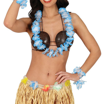 Hawaii Accessoireset Blauw 4 delig - Partywinkel - 8434077270646