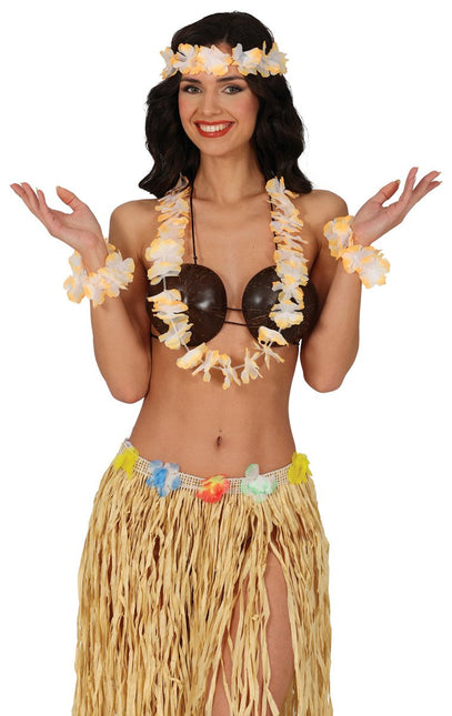 Hawaii Accessoireset Oranje 4 delig - Partywinkel - 8434077270639