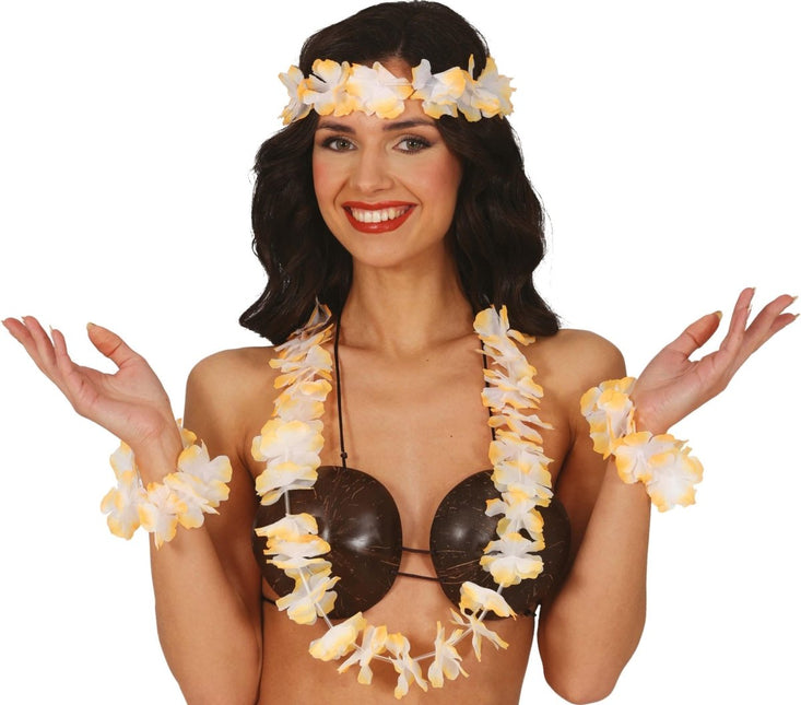 Hawaii Accessoireset Oranje 4 delig - Partywinkel - 8434077270639