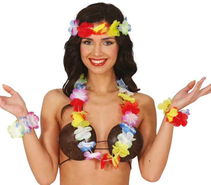 Hawaii Accessoireset Regenboog 4 delig - Partywinkel - 8434077270615