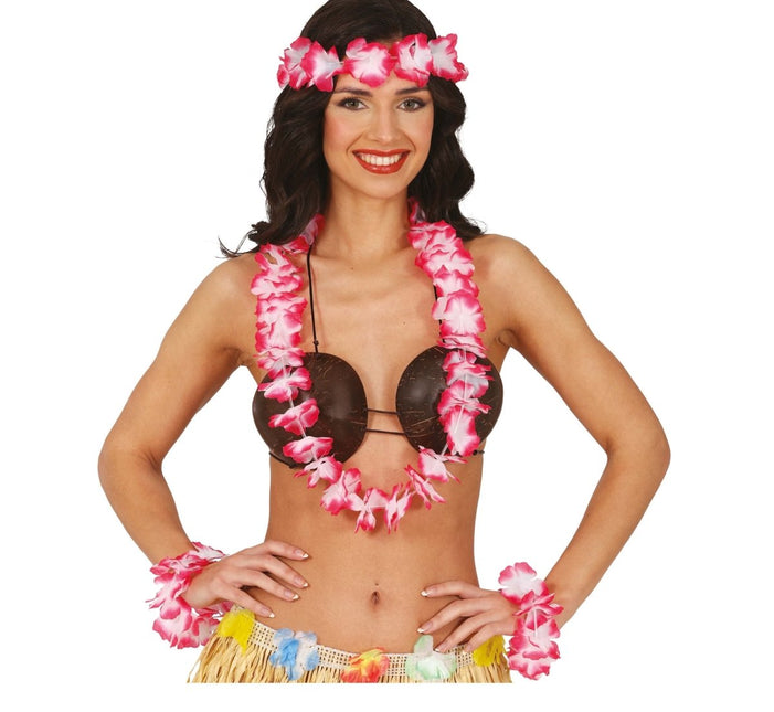 Hawaii Accessoireset Rood 4 delig - Partywinkel - 8434077270622