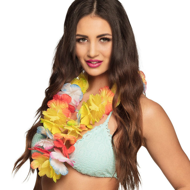 Hawaii Krans Gekleurd - Partywinkel - 8712026524102